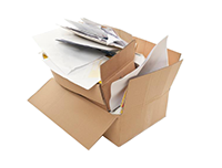 A box of paper symbolozing commercial paper recycling