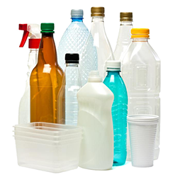 Collection of plastic bottles for commercial recycling